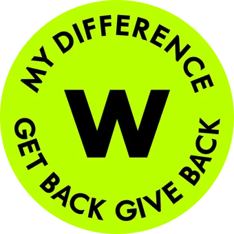 Woolworths MyDifference badge — get back, give back.